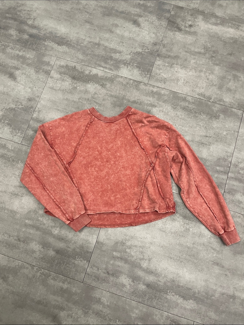 Medium Gilded Intent washed pullover sweatshirt from buckle with raw-edge seams
